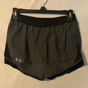 Under Armour Women's Black and Gray Athletic Shorts